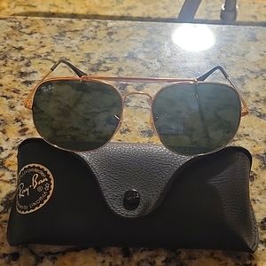Ray-Ban aviator sunglasses green with gold frames